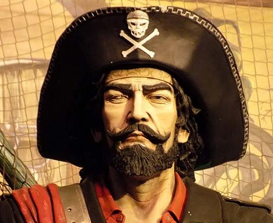 A typical depiction of a pirate
