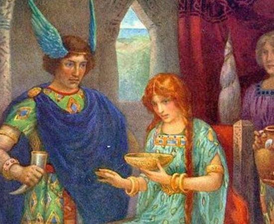 Skyrnir and Gerda - Illustration by Harry George Theaker (1920).