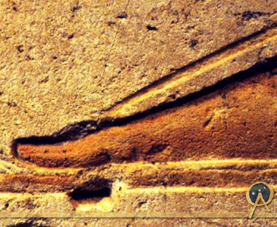 Ancient Egyptian painted relief showing foot and toes. Design by Anand Balaji. 