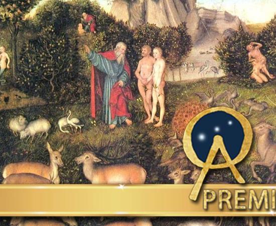 How Europeans saw the Garden of Eden in the Middle Ages. Painting by Lucas Cranach the Elder (1472-1553)