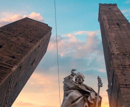 The Garisenda Tower and Asinelli Tower in Bologna, Italy. Source: Aliaksei/Adobe Stock