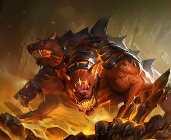 A modern depiction of the hellhound Cerberus.