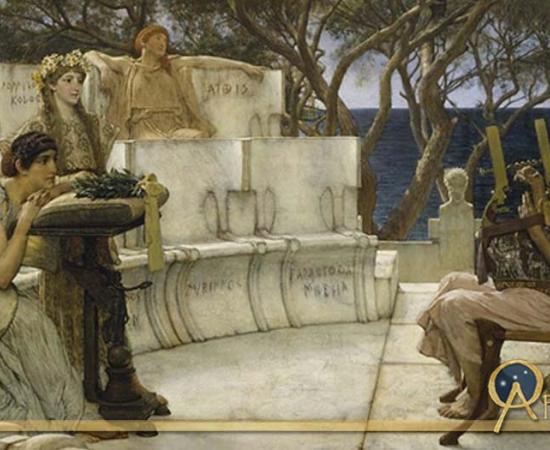 Sappho and Alcaeus by Lawrence Alma-Tadema (1881)
