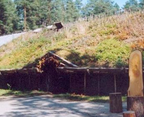 Reconstructed longhouse at Gene Fornby