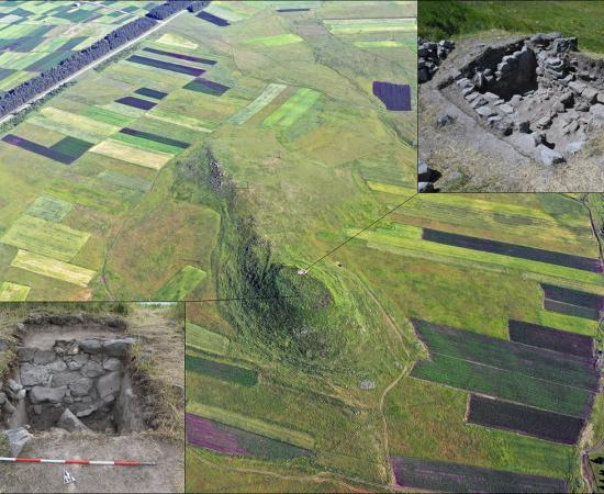 Aerial view of Baraleti site in Georgia with excavation areas.