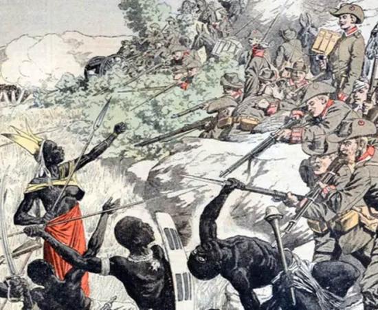 German soldiers shooting Herero people in 1904