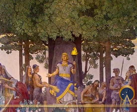 Heimdallr brings forth the gifts of the gods to the humans by Nils Asplund (1907) (Vogler/CC BY-SA 3.0)