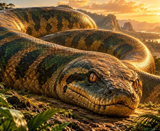  Artistic impression of giant snake Vasuki indicus.