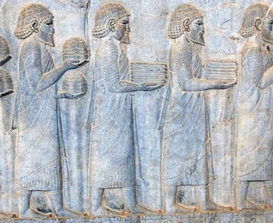 Stele of Ionian Tribute Bearers on the Apadana Staircase, Persepolis.