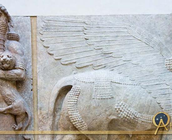 Louvre Museum, Department of Near Eastern Antiquities: Gilgamesh and Lion, Human headed winged bull, Assyria.