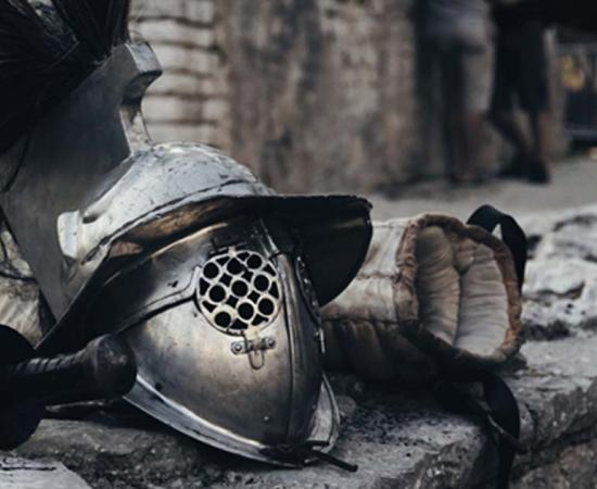 The helmet of a gladiator