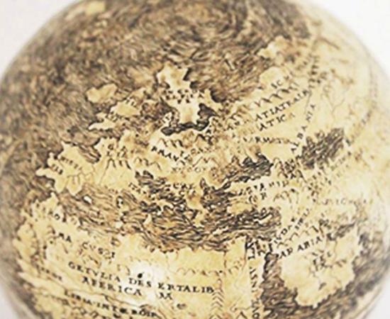 A globe from 1504 that may be the world's oldest depicting the New World is engraved on ostrich egg halves in this photo from the Washington Map Society