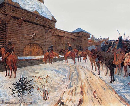 ‘Mongols at the Walls of Vladimir’ by Vasily Maksimov. Depiction of Mongols of the Golden Horde outside Vladimir - presumably demanding submission before sacking the city. 
