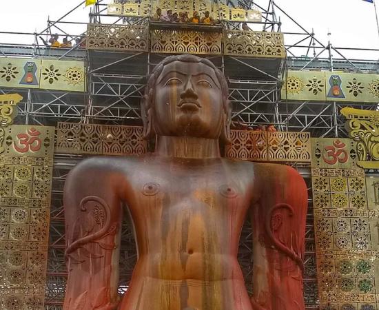 Mahamastakabhishek of Gomateshwara statue.