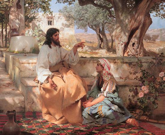 Detail of ‘Christ in the House of Martha and Mary’ (1886) by Henryk Siemiradzki. Questions abound on the Gospel of Jesus’ Wife and the relationship between Mary and Jesus. 