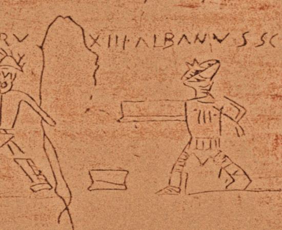 Gladiator graffiti in Pompeii.