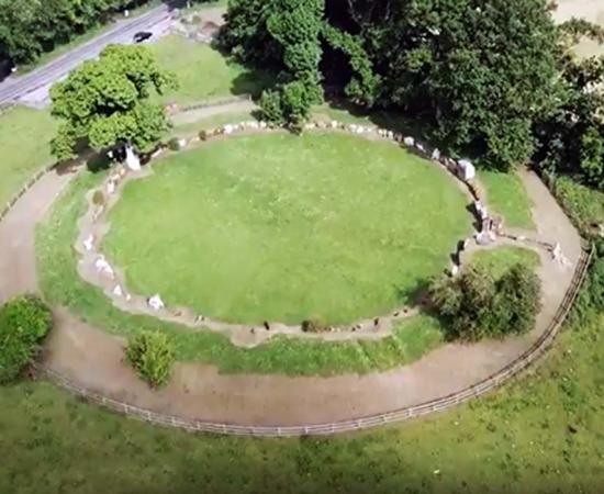 Drone snapshot of Grange Stone Circle.