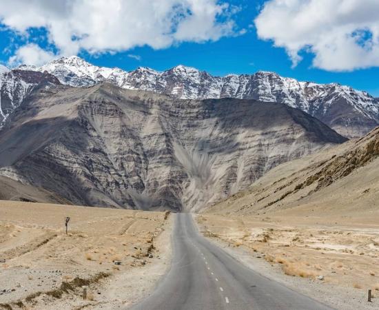 A gravity hill located near Leh in Ladakh, India.