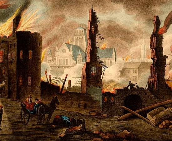 Great Fire of London in the year 1666 by William Russel Birch