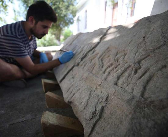 Reliefs of the Greco-Persian Wars found in the ancient city of Daskyleion western Turkey. Source: Anadolu Agency