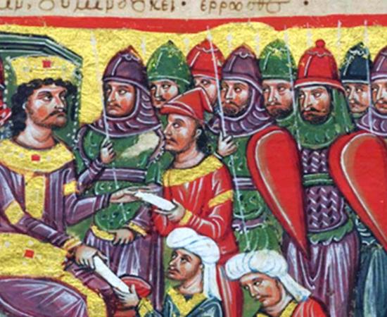 Detail; Byzantine Alexander Romance, Venice, 14th century.