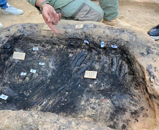 The remains of what appears to have been a unique funeral ceremony and Greek burial have been discovered at the ancient colony of Gela in southern Sicily. Source: Superintendence of Caltanissetta