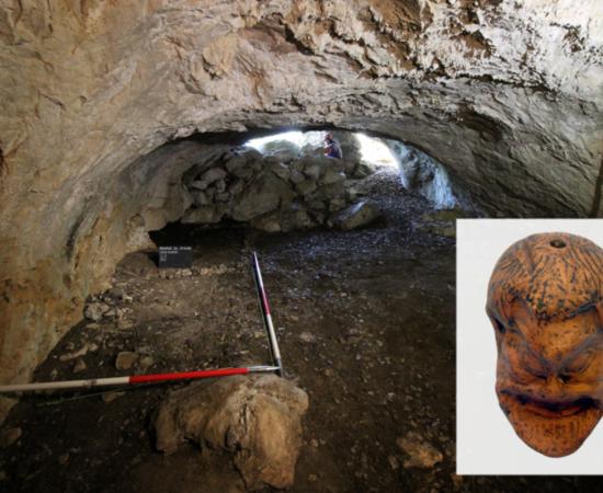 Crno Jezero Cave, near Dubrovnik, where the terracotta head of a Greek theatrical mask from the 4th–3rd century BC was found