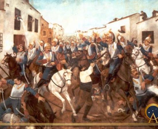 Spanish guerrilla resistance to the Napoleonic French invasion of Spain at the Battle of Valdepeñas (Public Domain)