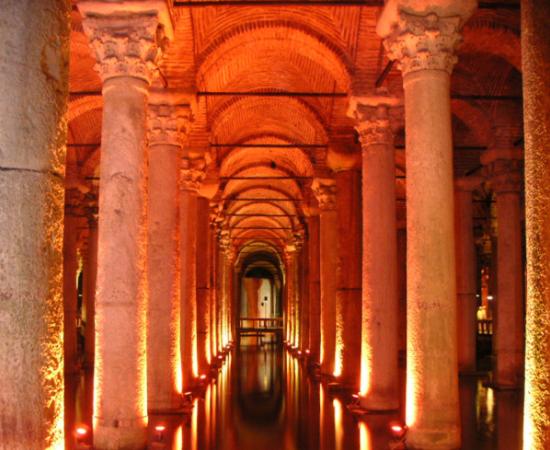 The Basilica Cistern, part of Istanbul’s famous underground water landscape near Hagia Sophia