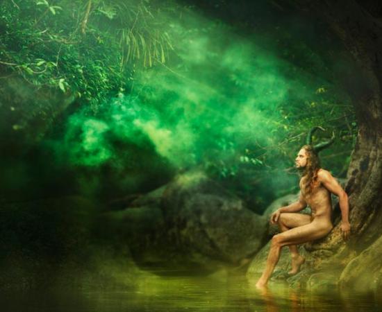  Half-man, half-supernatural being living in nature