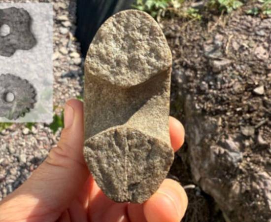 Stone Age hammer and star-shaped club heads from the Stone Age.