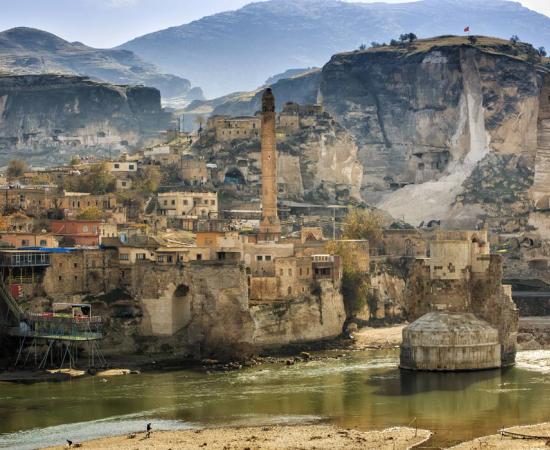 View of the ancient town of Hasankeyf in Turkey.