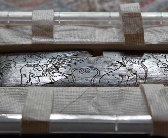 Hattusa ivory ornament, dating back 2,800 years has been recently discovered and showcases depictions of sphinxes, lions, and trees of life on its ivory surface.    Source: Anadolu Agency