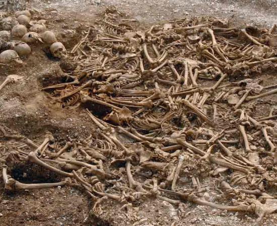 A mass grave of over 50 headless Vikings, known as the headless Vikings of Dorset. Source: Simon Fraser University / CC BY 2.0