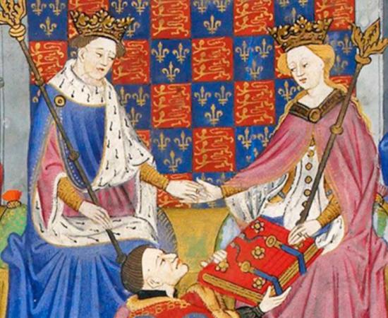 King Henry VI and Margaret of Anjou in an illuminated miniature. Source: Public domain