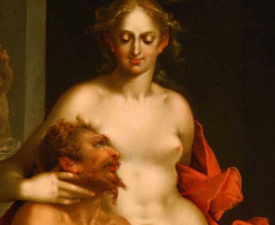 Aphrodite in the forge of the god Hephaestus. 1610 painting by Bartholomeus Spranger entitled “Venus in Vulcan’s Forge.” Source: Public domain