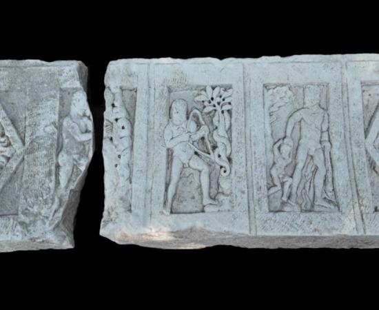 Early third-century relief fragments reused in the Heracles Gate at ancient Side.  