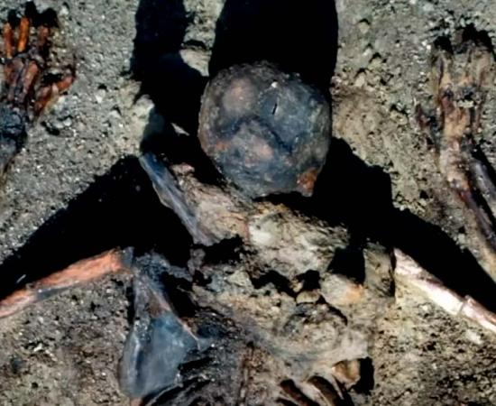 Remains of a man killed by Vesuvius eruption. Source: YouTube Screenshot / Smithsonian Channel. 