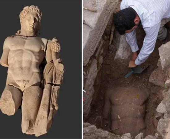 This impressive larger-than-life Hercules statue has been excavated in the ancient city of Philippi, in modern Greece.   Source: YPPOA Hellenic Ministry of Culture