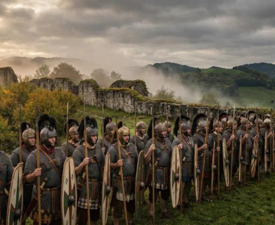 Representation of a Helvetian army legion within the Roman Empire