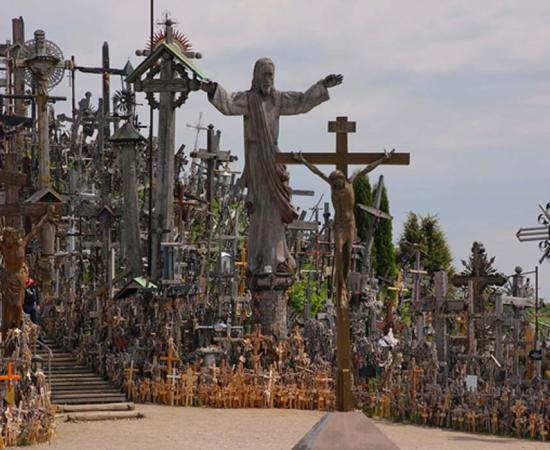 A view of the Hill of Crosses.