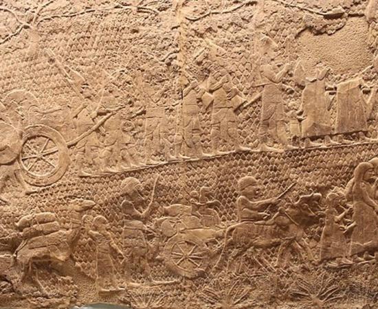 The Assyrian Lachish reliefs depict the Assyrian victory over the kingdom of Judah 701 BC.