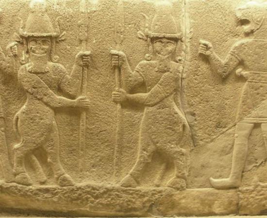 Hittite relief from ancient Carchemish depicting Kusarikku