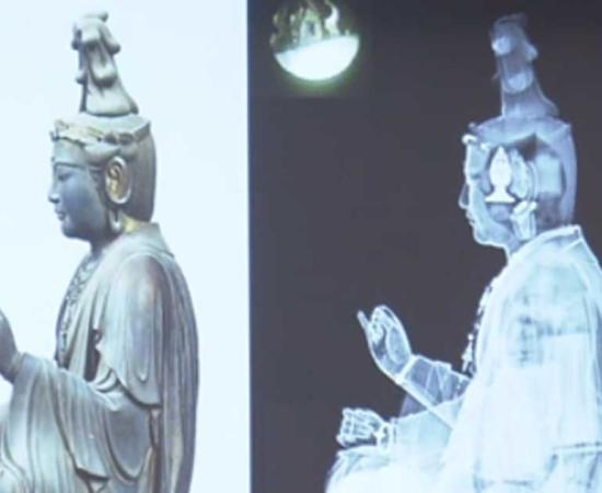 CT scan of Monju Bosatsu statue conducted by Nara National University. 