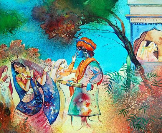 Holi festival painting