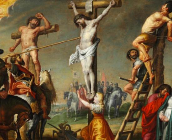 Longinus piercing Christ’s side with the Holy Lance    Source: Gerrit De La Vallé / Public domain