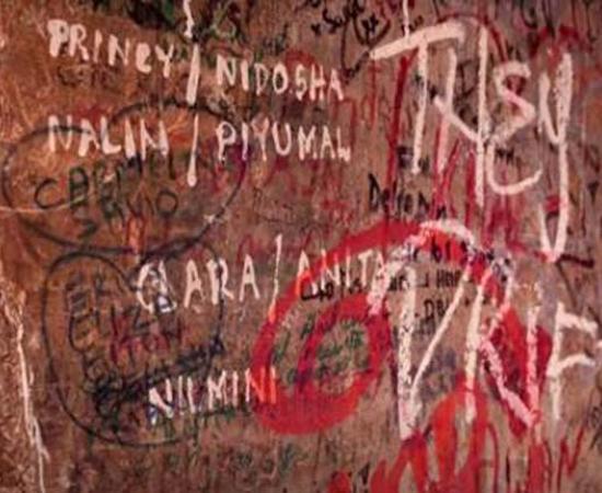 The other side of this graffiti covered slab at The Church of the Holy Sepulchre in Jerusalem led to the discovery of the beautiful medieval ancient altar.		Source: YouTube screenshot / Reuters