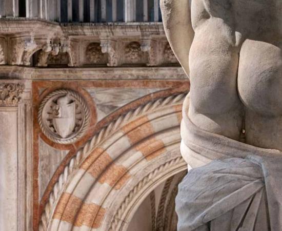 Sculpture details of classic male form in Venice, Italy. Source: Andrew Deer/Adobe Stock