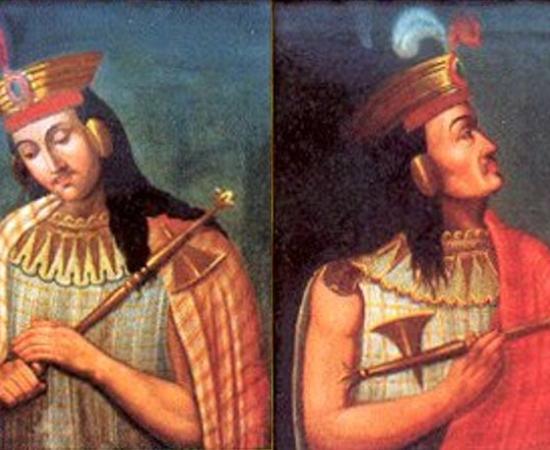 Portraits of Huáscar and Atahualpa from Peruvian stamps issued in 2004. Photo source: Stamps Peru