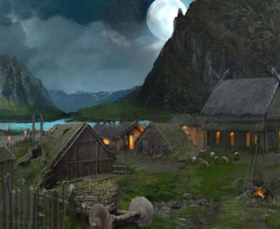 Artist’s impression of a Viking camp